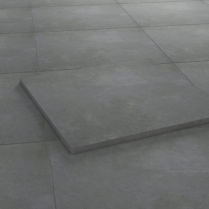 Terrassenplatte Feinsteinzeug Stark Grau 60 x 60 x 2 cm 2 Stück von Eurostone
