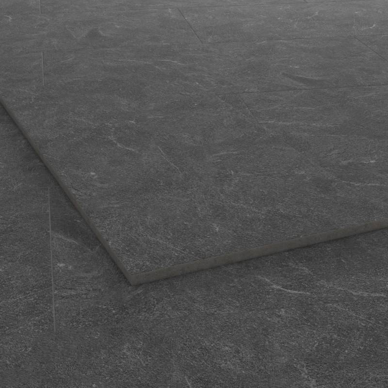 Terrassenplatte Feinsteinzeug Vero 2.0 Steinoptik Anthrazit 50 cm x 100 cm von Eurostone