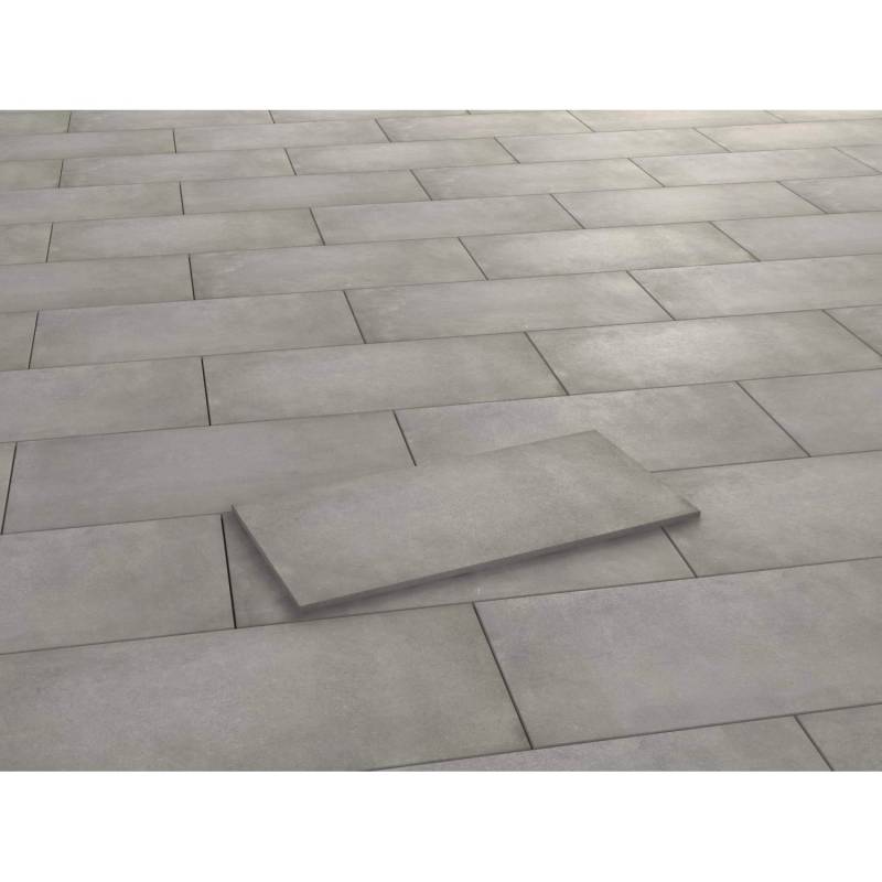 Terrassenplatte Feinsteinzeug Vero 2.0 Zementoptik Grau 50 cm x 100 cm von Eurostone
