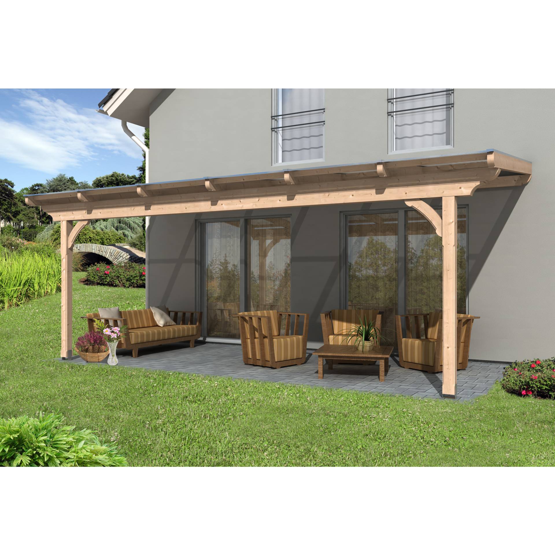 SKAN HOLZ Terrassenüberdachung 'Ravenna' 648 x 300 cm Douglasie Doppelstegplatten natur SKAN HOLZ Terrassenüberdachung 'Ravenna' 648 x 300 cm Douglasie Doppelstegplatten natur von SKAN HOLZ
