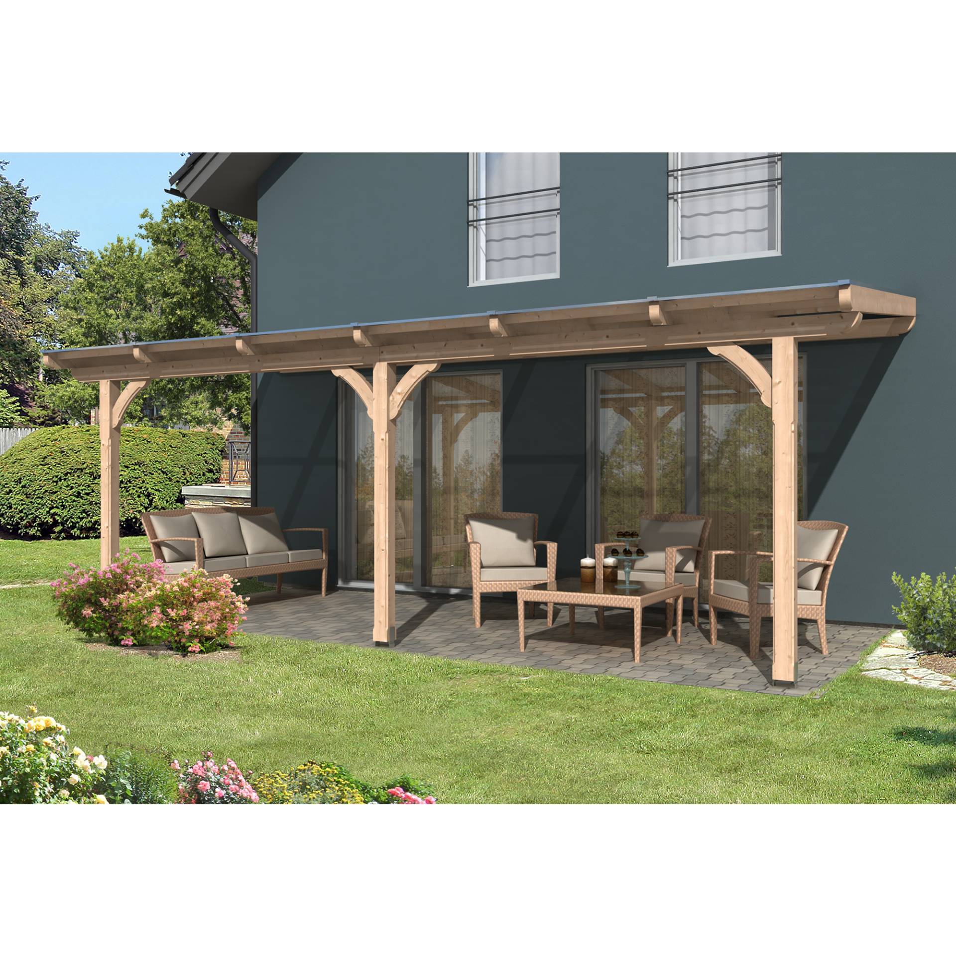 SKAN HOLZ Terrassenüberdachung 'Rimini' 648 x 300 cm Douglasie Doppelstegplatten natur SKAN HOLZ Terrassenüberdachung 'Rimini' 648 x 300 cm Douglasie Doppelstegplatten natur von SKAN HOLZ