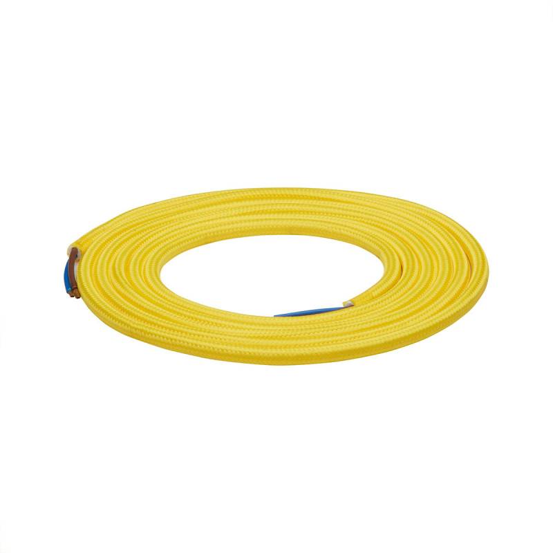 Textilkabel für Lampe, 2 Meter Stoffkabel 2-adrig (2 x 0,75mm²), Gelb