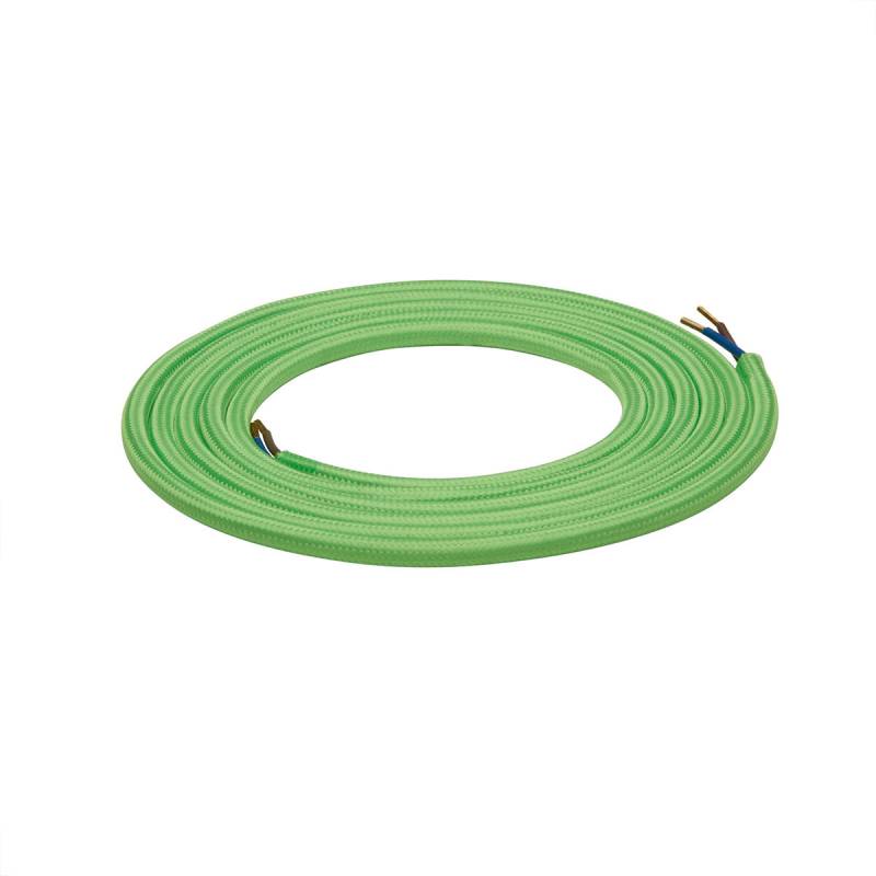 Textilkabel für Lampe, 2 Meter Stoffkabel 2-adrig (2 x 0,75mm²), Grün