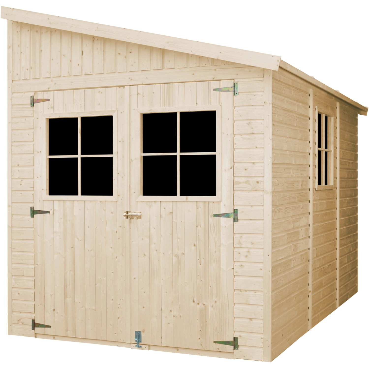 Timbela Anbau-Gartenhaus Holz M339A+M339G 6 m² mit Seitenwand und Boden von Timbela