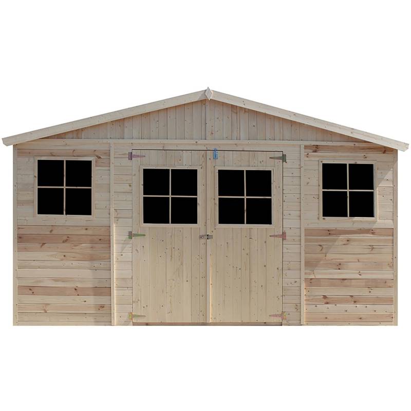 Timbela Gartenhaus Holz Abstellraum M332 7,98 m²  mit Fenstern von Timbela