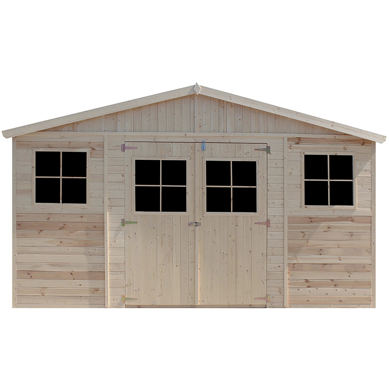 Timbela Gartenhaus Holz M333+M333G 19,77 m² Fenstern und Boden von Timbela