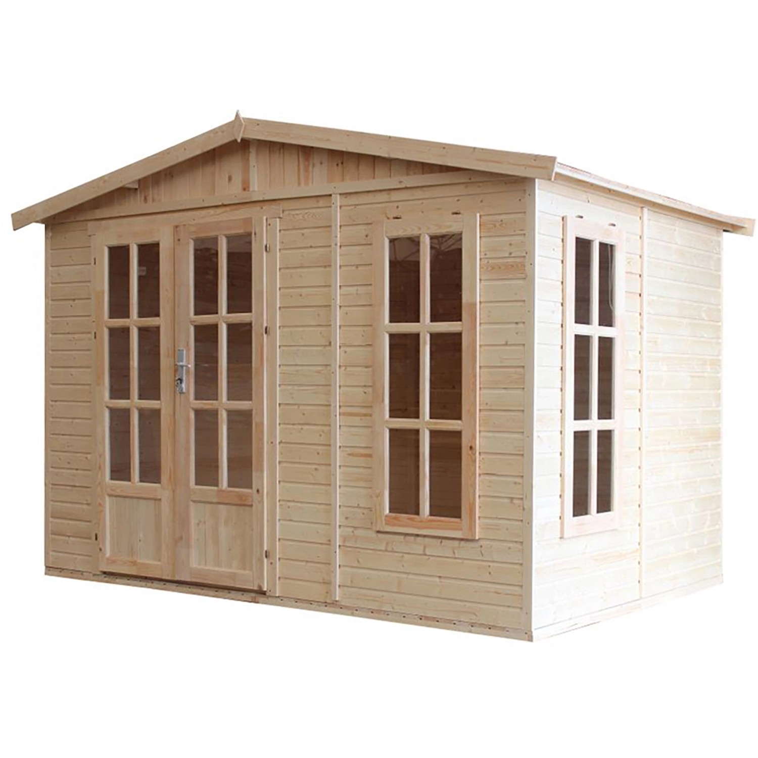 Timbela Gartenhaus Holz M334FB+H334FBBLACK 6,03 m² Dachziegel Schwarz mit Boden von Timbela