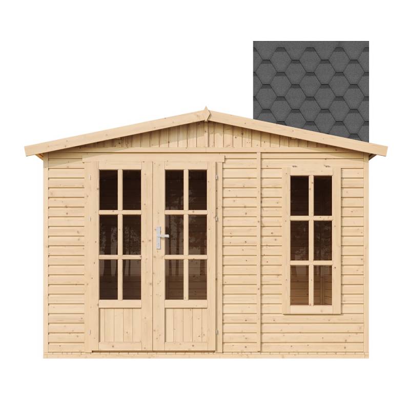 Timbela Gartenhaus Holz M334FB+H334FBBLACK 6,03 m² Dachziegel Schwarz mit Boden Timbela Gartenhaus Holz M334FB+H334FBBLACK 6,03 m² Dachziegel Schwarz mit Boden von Timbela