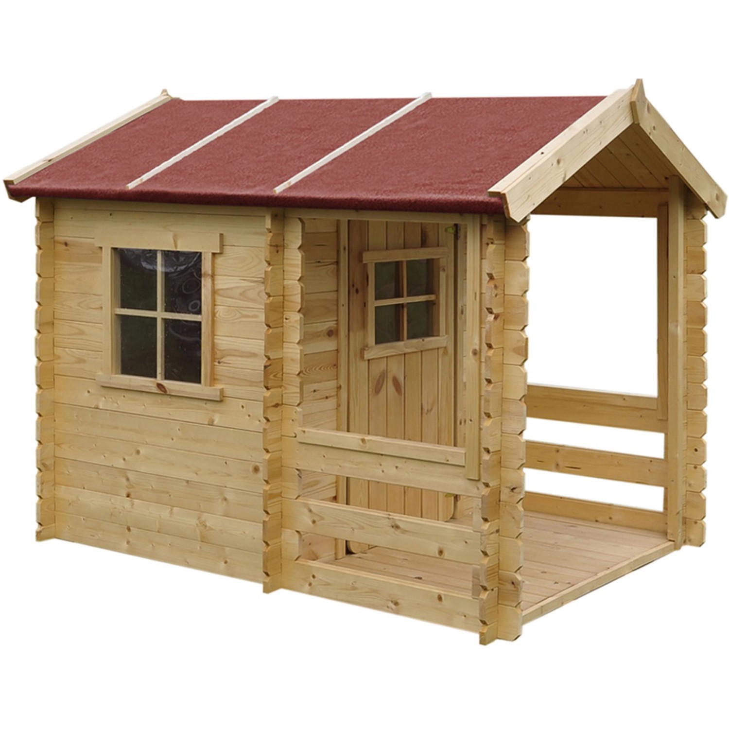 Timbela Kinderspielhaus Holz M501A 1,1 m² mit Boden Holzfenster mit Plexiglas von Timbela