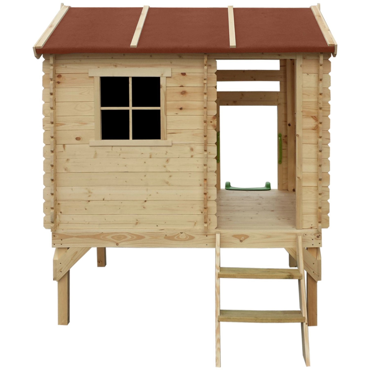 Timbela Kinderspielhaus Holz M501C 1,1 m² auf Stelzen mit Leiter und Rutsche von Timbela