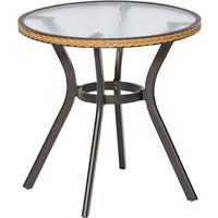Tisch, ØxH: 72 x 73 cm, Tischplatte: Sicherheitsglas - beige