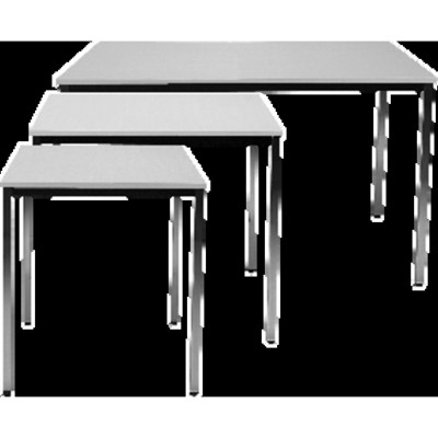 Tisch 800 x 800mm chrom/lichtgrau