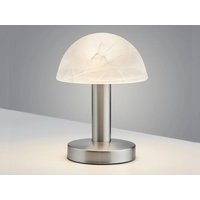 TischLeuchte ca. 21 cm hoch ON/OFF Touch Nickel / Glas Weiss 1 Stück Metall / Glas Hellgrau, Weiß