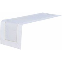 Tischdecke Läufer 40x140 Weißgold mit Goldfaden verziert