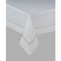 Tischdecke Läufer 50x100 Silber weiß Guipure mit silbernen Elementen