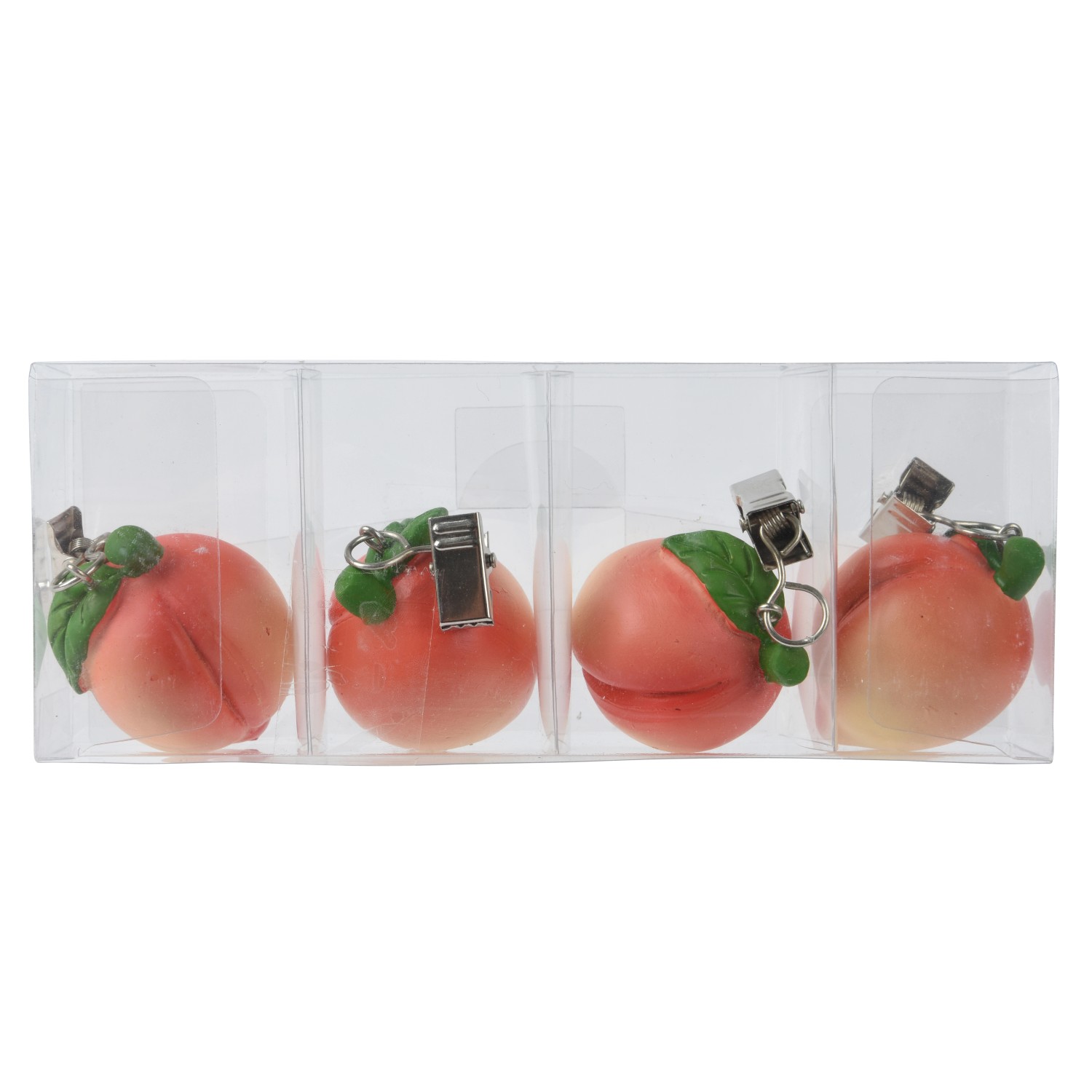 Tischdeckenbeschwerer mit Clips Pfirsich 4-er Set Polyresin Orange-Grün Tischdeckenbeschwerer mit Clips Pfirsich 4-er Set Polyresin Orange-Grün