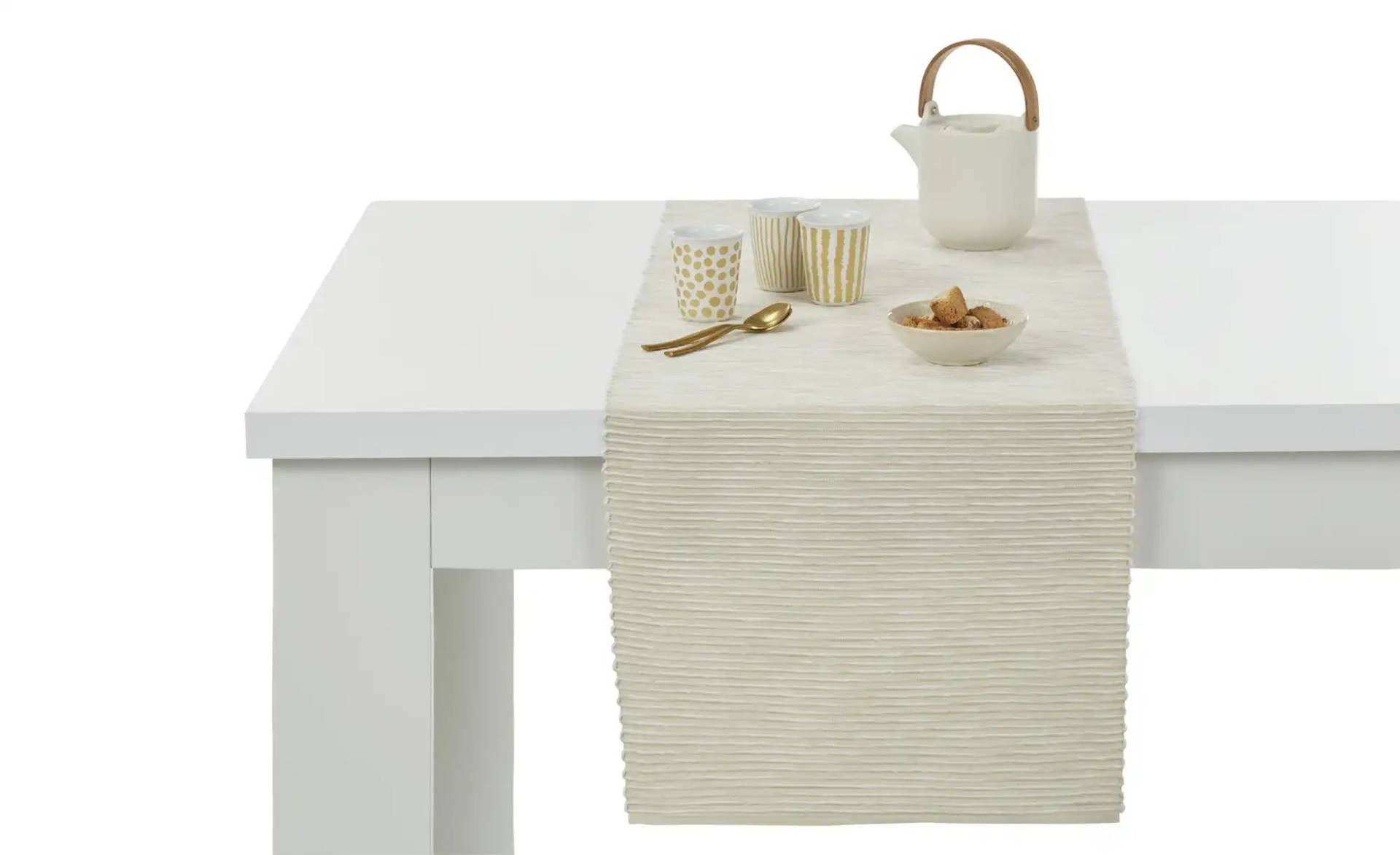 HOME STORY Tischläufer  Greta  ¦ beige ¦ 100% Baumwolle ¦ Maße (cm): B: 40 Heimtextilien > Tischwäsche > Tischläufer - Möbel Kraft