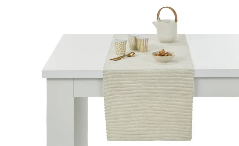 HOME STORY Tischläufer  Greta  ¦ beige ¦ 100% Baumwolle ¦ Maße (cm): B: 40 Heimtextilien > Tischwäsche > Tischläufer - Möbel Kraft