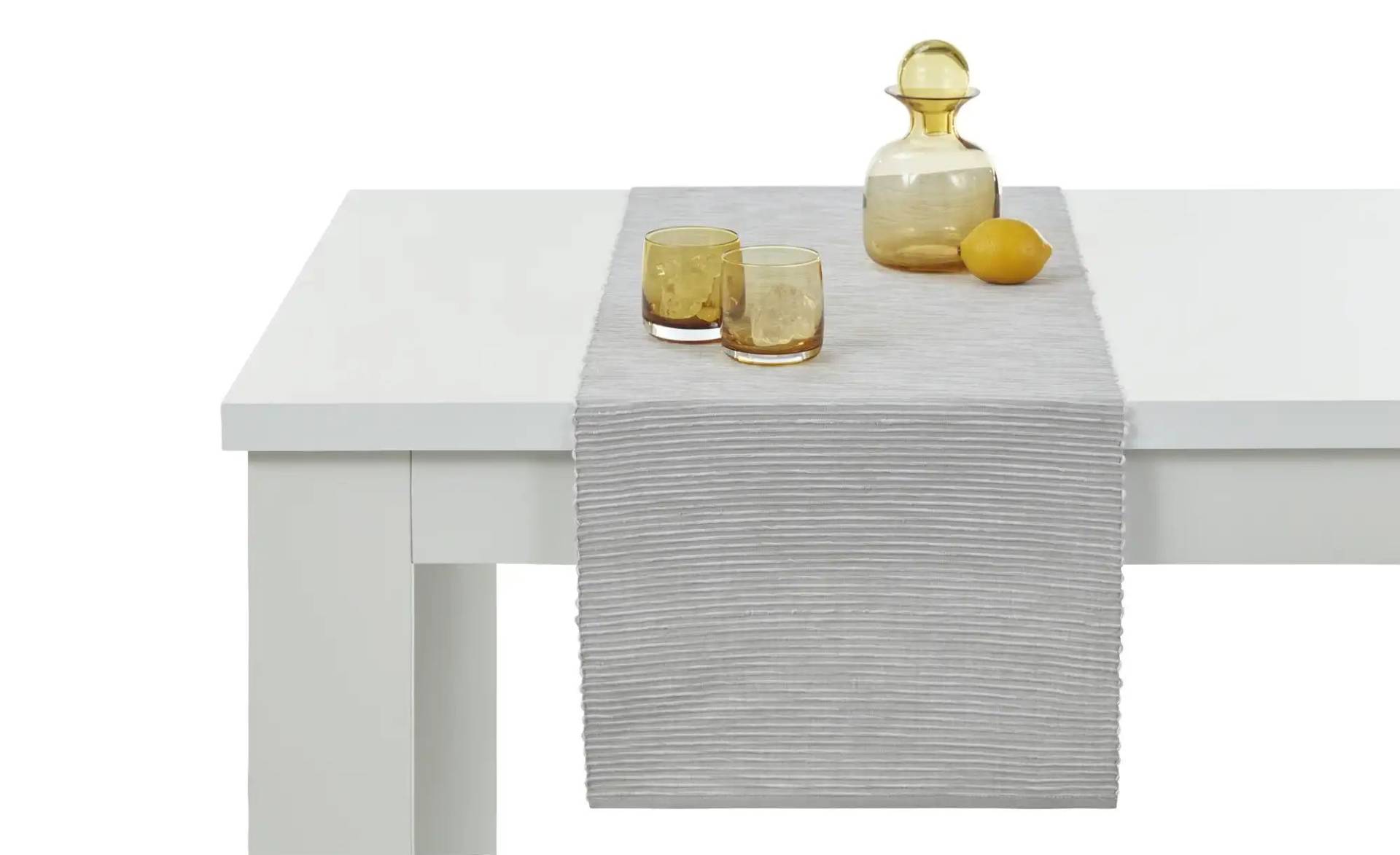 HOME STORY Tischläufer  Greta  ¦ silber ¦ 100% Baumwolle ¦ Maße (cm): B: 40 Heimtextilien > Tischwäsche > Tischläufer - Möbel Kraft
