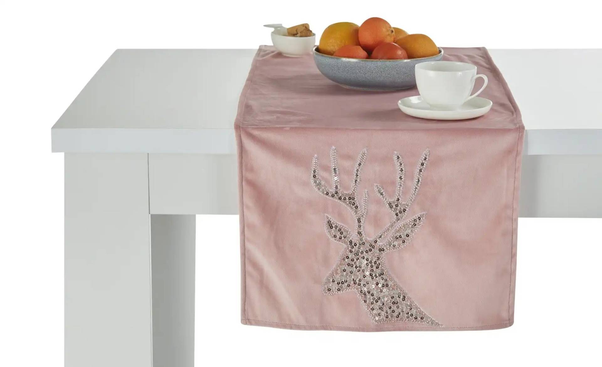 Tischläufer  Hirsch ¦ rosa/pink ¦ Synthetik ¦ Maße (cm): B: 40 Heimtextilien > Tischwäsche > Tischläufer - Möbel Kraft