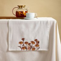 Tischläufer WIESENBLUMEN mit gestickten Pusteblumen 40x160 735103