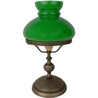 Tischlampe 39 cm Jugendstil Glas Messing in Bronze Antik Grün von Ghidini Giovanni Battista
