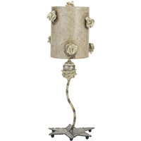 Tischlampe Creme Metall Stoff 55 cm hoch E27 von ELSTEAD
