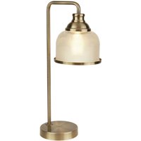 Tischlampe E27 45 cm in Messing Antik Klar Jugendstil von Searchlight