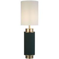 Tischlampe E27 72 cm hoch Stoff Metall Grün Weiß Messing Tischlampe E27 72 cm hoch Stoff Metall Grün Weiß Messing von Searchlight