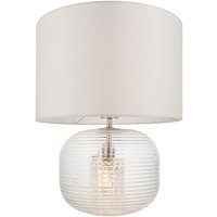 Tischlampe Glas Kristall Stoff 44,5 cm beleuchteter Sockel Tischlampe Glas Kristall Stoff 44,5 cm beleuchteter Sockel von Endon