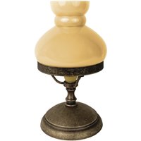 Tischlampe Glas Messing 23,5 cm in Bronze Antik Creme E14 von Ghidini Giovanni Battista