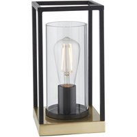 Tischlampe Glas Metall 29 cm in Schwarz Messing eckig Tischlampe Glas Metall 29 cm in Schwarz Messing eckig von Endon