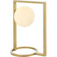 Tischlampe Glas Metall 30 cm in Gold Weiß Kugelschirm G9 Tischlampe Glas Metall 30 cm in Gold Weiß Kugelschirm G9 von Endon