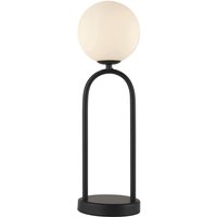 Tischlampe Glas Metall 43,7 cm Schwarz Weiß Retro G9 Tischlampe Glas Metall 43,7 cm Schwarz Weiß Retro G9 von Endon