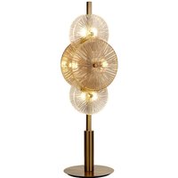 Tischlampe Glas Metall 66 cm in Messing Bernstein Klar Tischlampe Glas Metall 66 cm in Messing Bernstein Klar von Searchlight