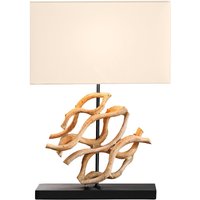 Tischlampe Holz Stoff blendarm E27 H:57 cm Leselicht von Invicta Interior