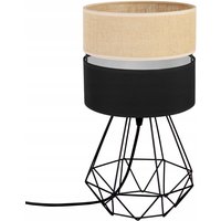 Tischlampe Jute Lampenschirm 20 cm schwarz