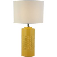 Tischlampe Keramik Leinen 52 cm Ø 28 cm in Gelb Weiß E27 Tischlampe Keramik Leinen 52 cm Ø 28 cm in Gelb Weiß E27 von Searchlight