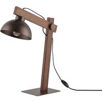 Tischlampe Knickgelenk 52 cm hoch Holz Metall E27 verstellbar von TK Lighting