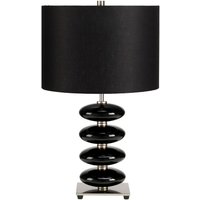 Tischlampe LAZI Schwarz Porzellan H:60cm Lampe von ELSTEAD