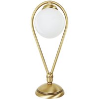 Tischlampe Messing Glas 38 cm in Bronze hell Weiß E14 von Ghidini Giovanni Battista