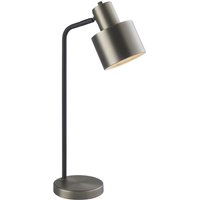 Tischlampe Metall 58,5 cm E27 in Schwarz Silber Retro von Endon
