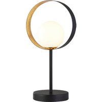 Tischlampe Metall Glas 36 cm hoch G9 Schwarz Weiß Gold von Searchlight