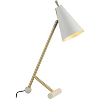 Tischlampe Metall verstellbar 55 cm hoch in Weiß Messing E14 von Endon