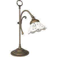 Tischlampe Rustikal H: 36 cm schwenkbar E14 Keramik Messing von Ghidini Giovanni Battista