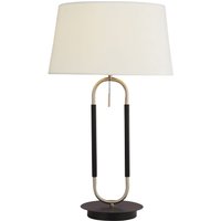 Tischlampe Samt Schirm Zugschalter 63 cm E27 Weiß Silber von Searchlight