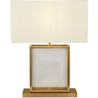 Tischlampe Samtschirm H: 53 cm E27 in Messing Weiß von Searchlight