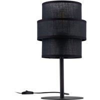 Tischlampe Schwarz 38 cm hoch Stoff Metall E27 GREET von TK Lighting