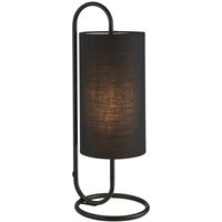 Tischlampe Schwarz 50 cm hoch Stoff Metall Modern E27 von Endon