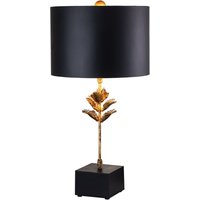 Tischlampe Schwarz Gold Antik Modern Pergament Schirm von ELSTEAD